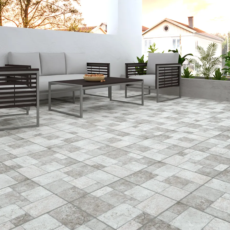 Porcelain tiles for terraces